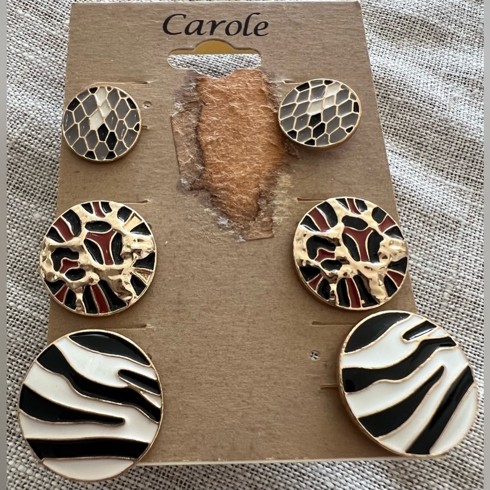 NWT Enamel Post Earrings